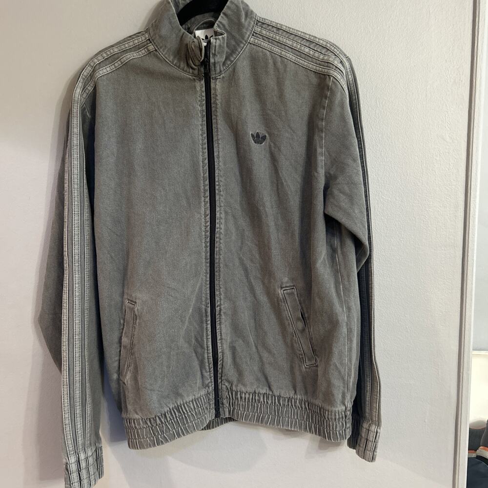 Adidas Originals Adicolor Denim Firebird Track Jacket Y2K streetwear core Gray L